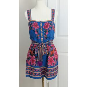 Farm Rio Summer Fruit Scarf Blue Romper